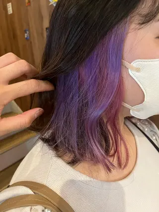 ミディアム カラー パーマ ヘアアレンジ 【暗め透明感カラー】 【インナー】小島良太のヘアスタイル