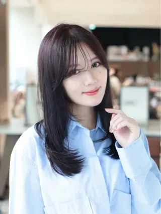 セミロング カラー レイヤー/顔周り /透明感🩶高橋大のヘアスタイル