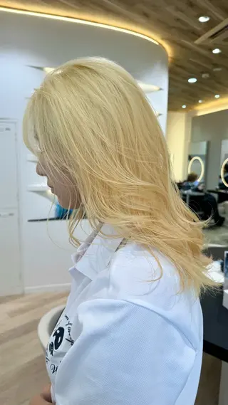 ロング カラー 垢抜け/レイヤー/ ハイトーン/アスナのヘアスタイル