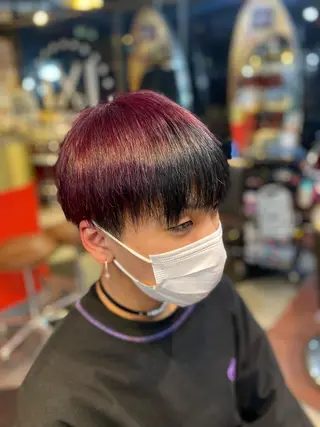 カラー メンズ カット/ピンク/ ラベンダー/長谷恵花のヘアスタイル