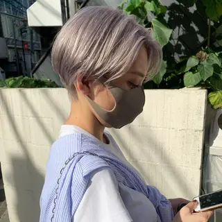 ショート カラー ヘアアレンジ ハイトーン/美髪矯正 🍃大江拓実のヘアスタイル