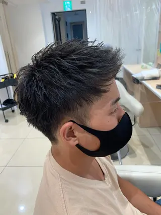 ショート メンズ IwAsh中山所属・✂︎中山ブリーチ・ パーマ✂︎露木智也のヘアスタイル