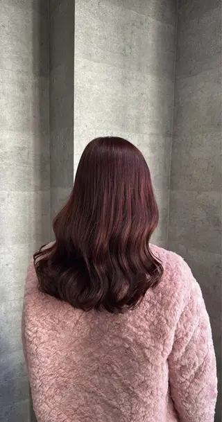 セミロング カラー ヘアアレンジ 川浪 ほほみのヘアスタイル