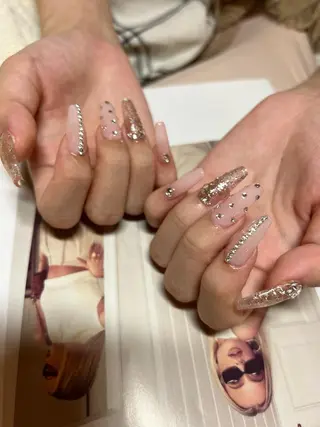 ネイル ちゅるんネイル🪄 耳ツボジュエリー🔗のネイルデザイン