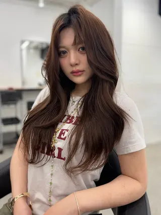 ロング カラー Sea Shinjuku所属・ハッシュカット/ 韓国レイヤーTERUのヘアスタイル