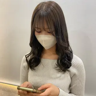 セミロング カラー Rinka/梅田/ 透け感カラー🤎のヘアスタイル
