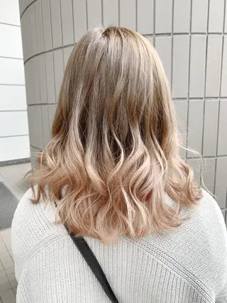 セミロング カラー Zina天王寺 CHIAKIのヘアスタイル