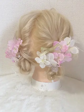 白髪ぼかしハイライト ヘアアレンジのヘアスタイル