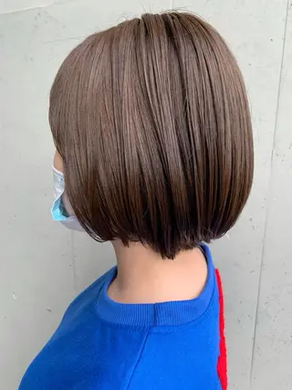ショート カラー 顔周り/暗髪カラー /アベ マホのヘアスタイル
