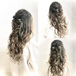 ロング カラー パーマ ヘアアレンジ ✨最強美容師✨ 💙にっしー西村💙のヘアスタイル