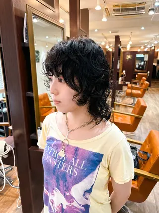 ミディアム パーマ Miyamoto Yasuchikaのヘアスタイル