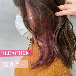 セミロング カラー 舟橋 りんかのヘアスタイル