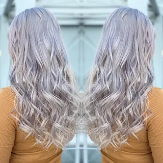 ロング カラー ヘアアレンジ 髪質改善×ハイトーン 中田啄也のヘアスタイル