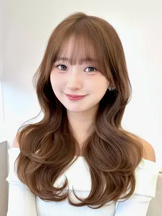 ロング 韓国風レイヤーカット 根来悠斗のヘアスタイル