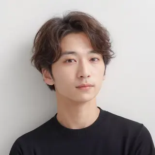 ミディアム カラー パーマ メンズ イトウ ヒカルのヘアスタイル