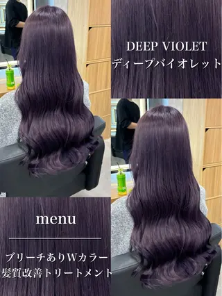 ロング カラー パーマ ヘアアレンジ 透明感ブリーチカラー 🌈TOMOHIROのヘアスタイル