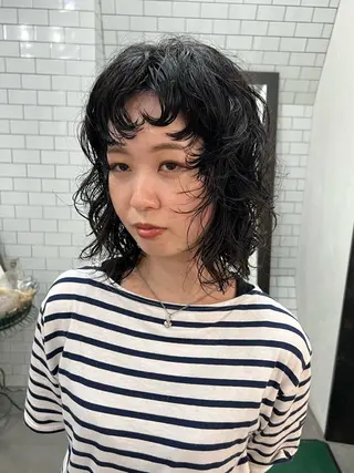 ショート 紙屋町ショート /ボブ　パーマ河内蓮のヘアスタイル