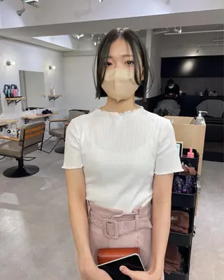 ショート カラー パーマ* 顔まわり似合わせのヘアスタイル