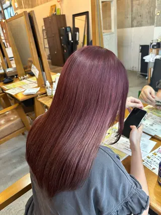 セミロング カラー 透明感/暖色カラー/ ヘアアレンジ/Meiのヘアスタイル