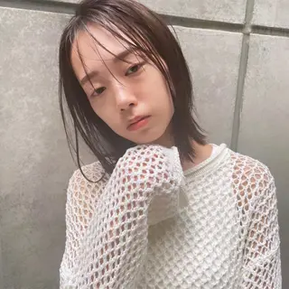 ミディアム カラー ボブパーマ ♡ヨシカワハナコのヘアスタイル