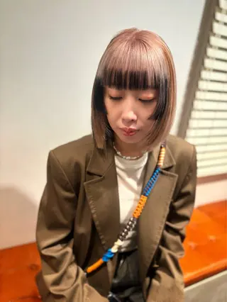 ミディアム カラー 優 作のヘアスタイル