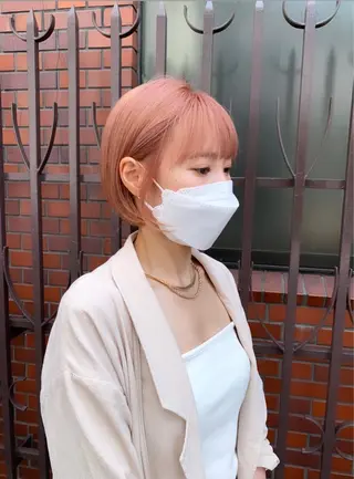 ショート レイヤー×縮毛矯正 深見 拓のヘアスタイル