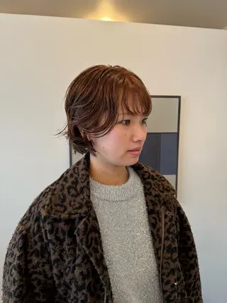 ショート パーマ UNFEIGNED02所属・カイ/名古屋・伏見 カットモデルのヘアスタイル