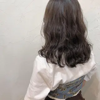 セミロング カラー 久力琴音''透明感 カラー''アレンジのヘアスタイル