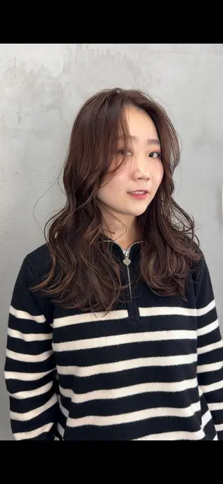ロング 似合わせパーマ 癖毛カットのヘアスタイル
