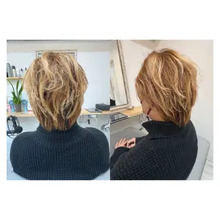 メンズ レイヤーカット・ 縮毛矯正 星野のヘアスタイル