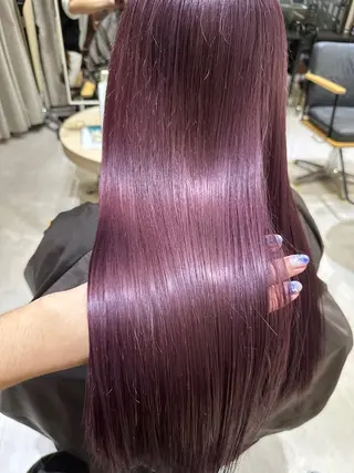 ロング 赤み消し/オリーブ カーキ/福田れんのヘアスタイル