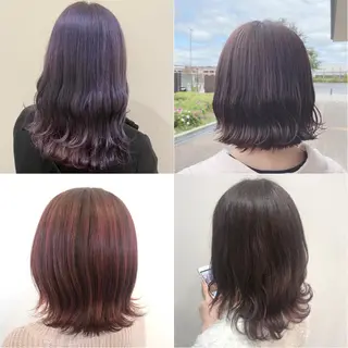 ミディアム カラー 阿部 響香のヘアスタイル