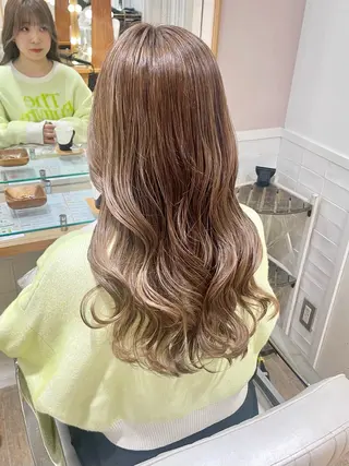 セミロング カラー ヘアアレンジ ハイトーンピンク🍑 ブリーチ🍑RINAのヘアスタイル