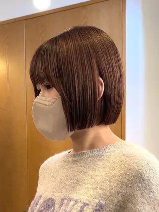 カラー リンダ所属・ベージュ/ボブ /縮毛矯正/スズキのヘアスタイル