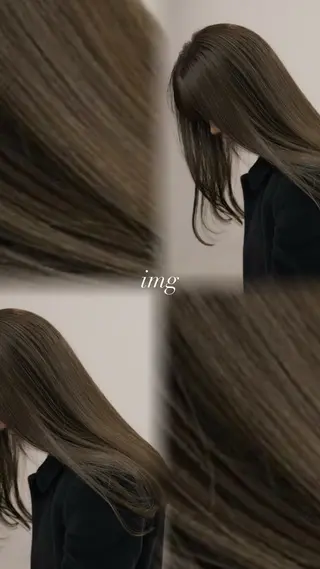 セミロング ダブルカラーベージュ カラー/tuburaのヘアスタイル