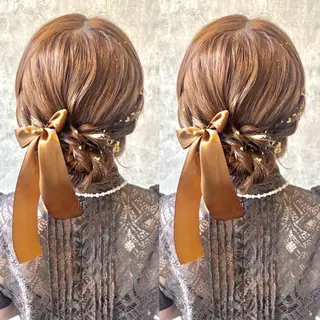 セミロング ヘアアレンジ ヘアメ🎀エクステ 🪽横浜/しほ🧸のヘアスタイル