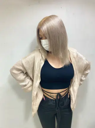 ミディアム パーマ ヘアアレンジ メンズ キッズ ネイル マツエク・マツパ アイブロウ ブリーチ特化型✂️ ハイトーンカラー👨のヘアスタイル