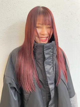 カラー カラー特化美容師 オレンジカラーのヘアスタイル