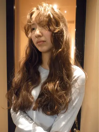 ロング sho メンズカット　パーマのヘアスタイル