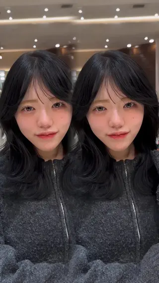 セミロング 韓国ヘア/ベージュ カラー/髪質改善/涼のヘアスタイル