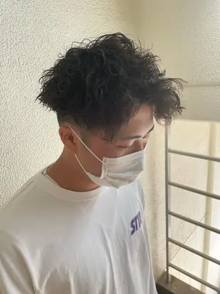 ミディアム パーマ メンズ 辻堂メンズ特化 YU-YAのヘアスタイル