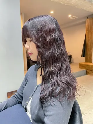 ロング カラー パーマ 【arc】Ruri コテ巻き風パーマのヘアスタイル