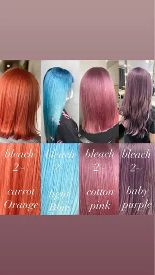 セミロング カラー mimiiy梅田 中崎町ハイトーンのヘアスタイル