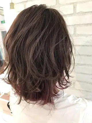 ミディアム カラー パーマ ヘアアレンジ キッズ マツエク・マツパ レイヤー＆カラー 人気美容師倉崎涼のヘアスタイル