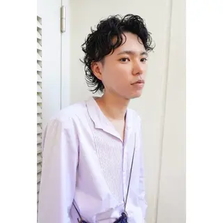 ショート パーマ LECO所属・渋谷メンズカット 柏原圭希のヘアスタイル