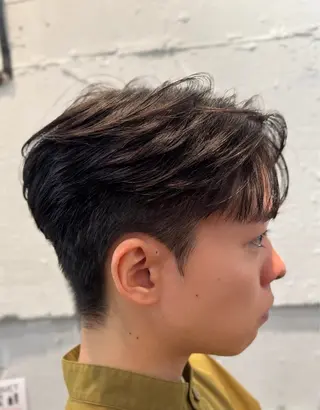 ショート メンズ ダウンパーマ/韓国 ヘア/ブリーチ/桑本のヘアスタイル