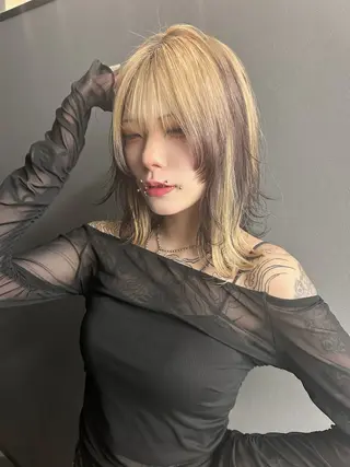 ミディアム sand osaka所属・きたやまこう /ウルフ/レイヤーのヘアスタイル