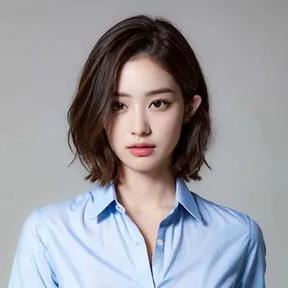 ミディアム カラー パーマ ヘアアレンジ シャドウパーマ 石見のヘアスタイル