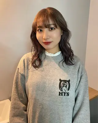 ミディアム カラー カットモデル/ ハイトーン/ゆうあのヘアスタイル