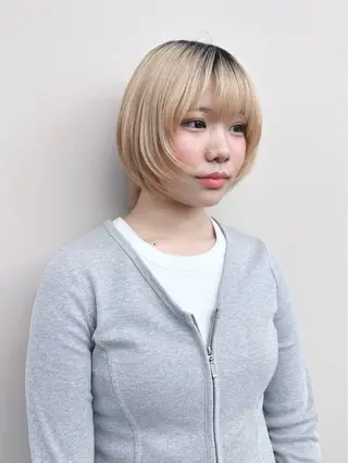 ミディアム パーマボブ/丸みボブ /くせ毛/とういのヘアスタイル